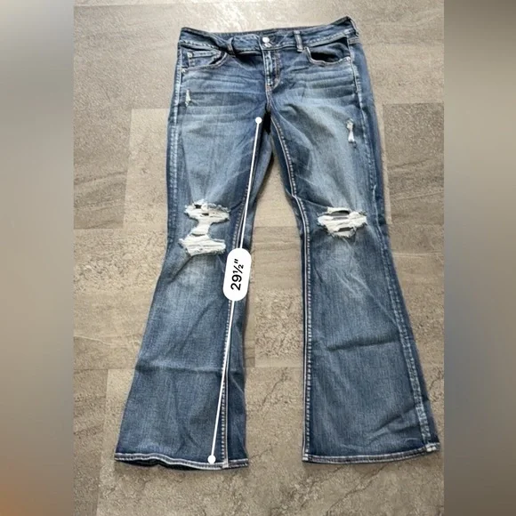 American Eagle Outfitters Women's Boot Cut Jeans - Dark Blue - Picture 7 of 7